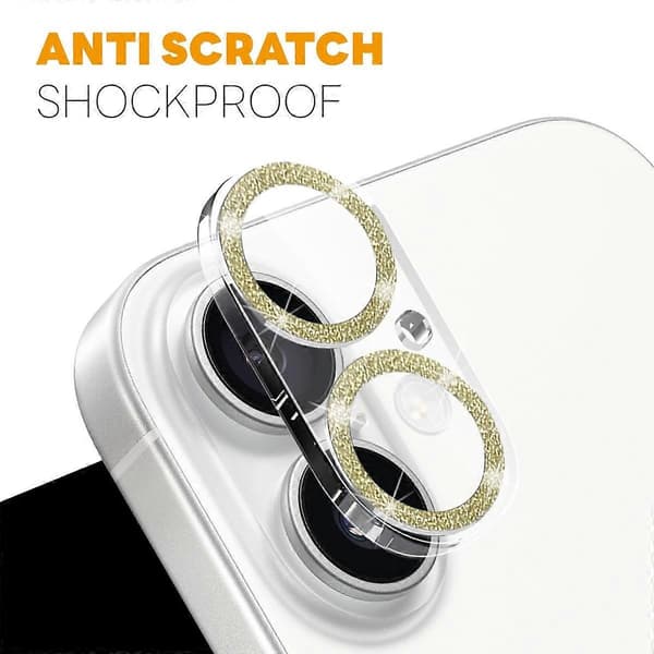 NORTHJO Camera Lens Protector for iPhone 17, Glitter Bling Circles, Tempered Glass HD Clear 3D Full Co