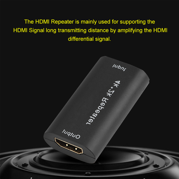 HDMI Repeater Extender Booster Adapter 1080P - Svart, 3D oversignal, 40M