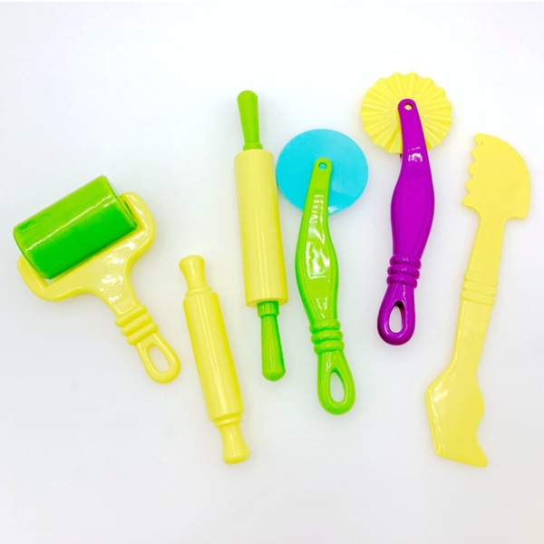 6 st/set Barn Färg Leklera Modell Verktyg Leksaker 3D Plasticine Verktyg Playdough Set Tidiga Lärleksaker