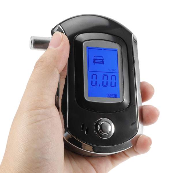 LCD Digital Alkoholtester Mini Bærbar Blæsetype Professionel Alkoholmåler AT6000