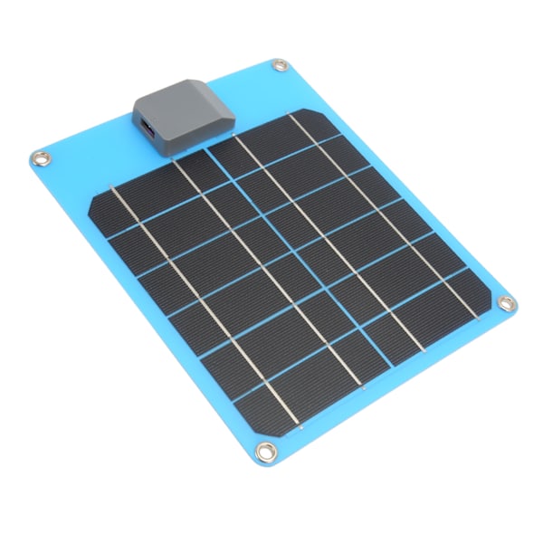 Mini Solpanel USB 6W 5V IP67 Vattentät Monokristallin Säkerhetsskydd Kompakt Solmodul för Ryggsäck Vandring Blå