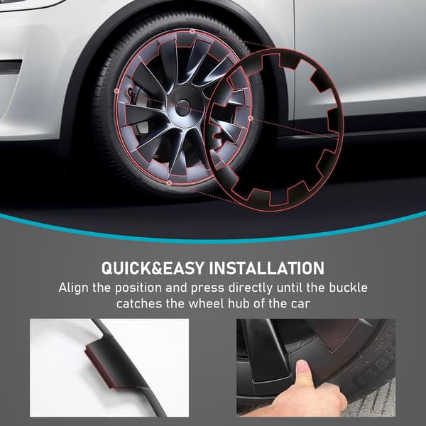 Wheel Protector Compatible with Tesla Model Y, 20 inch ABS Hubcap, 4 Pcs Rim Protector Car Cover for Model Y 20 inch