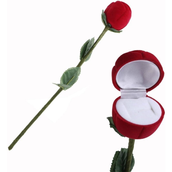 Roses Flower Forms Rings Smykkeskrin, Valentinsdag gaveeske og gifteringeske