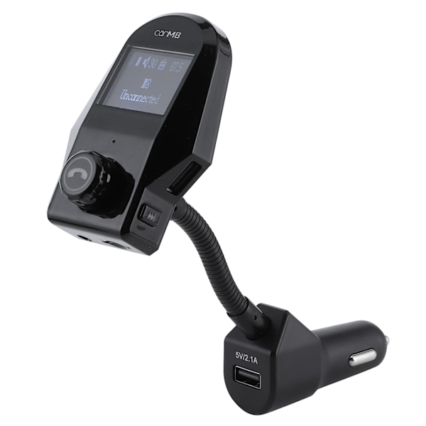Auton FM-lähetin langaton Bluetooth MP3-soitin laturi sisäänrakennettu mikrofoni AUX-kaapelilla
