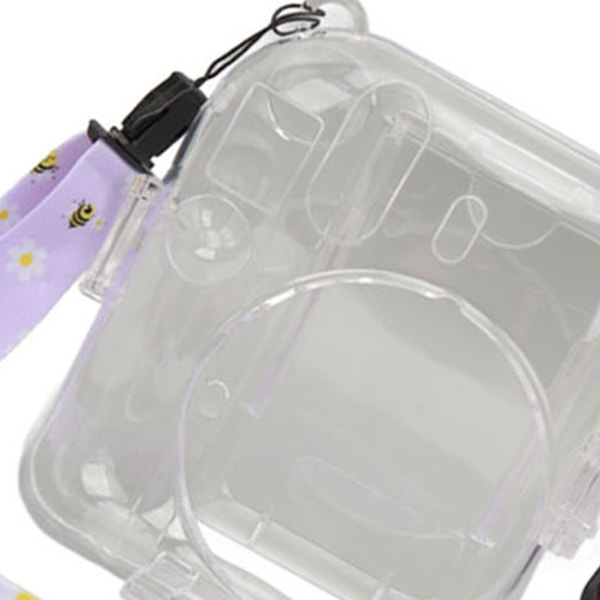 Slitesterk lilla Instax Mini 12 kameraveskesett med skulderstropp og klistremerke