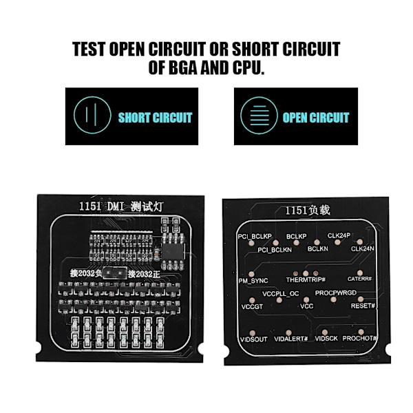 2 i 1 Ladebrett 1151 Testkort LED-indikator CPU-sokkel Hovedkorttester for Intel