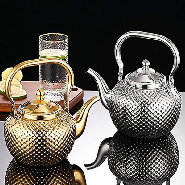 Gylden Rustfrit Stål Tekande med Infuser - 2 Liter