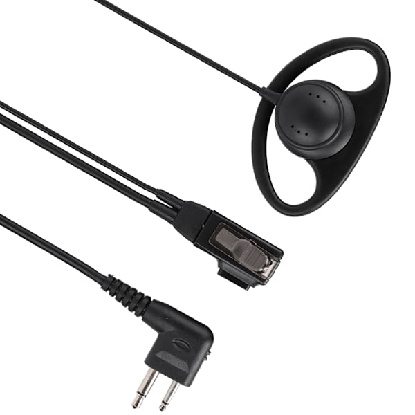 D-formad hörsnäcka med PTT-mikrofonheadset för Motorola Walkie Talkie - 2-pack