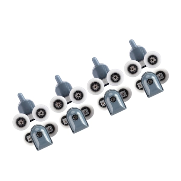 8 x Twin Bottom Top Shower Door Rollers Pulleys Wheels Runners Bathroom Double Wheel