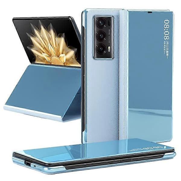 Speiloverflate Telefondeksel til Honor Magic V2 5G PC Visningsvindu Flip Telefondeksel med Stativ