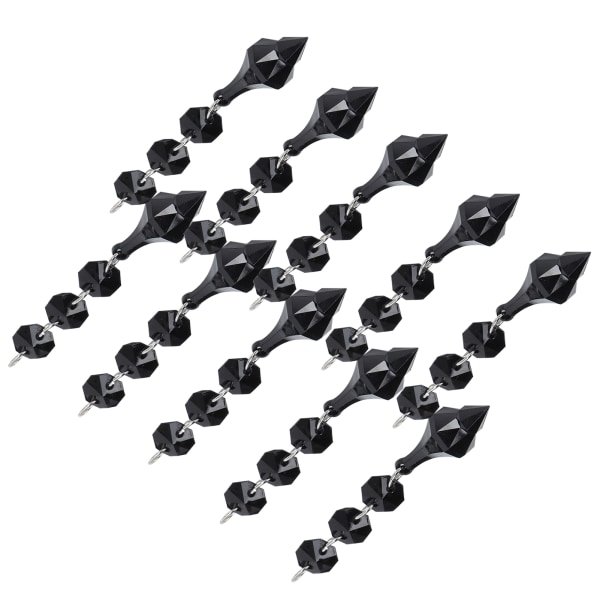 10 kpl kristalliriipus kartiomainen akryylimateriaali Epäsäännöllinen helmillä koristeltu koriste tee-se-itse lampun koristelu musta