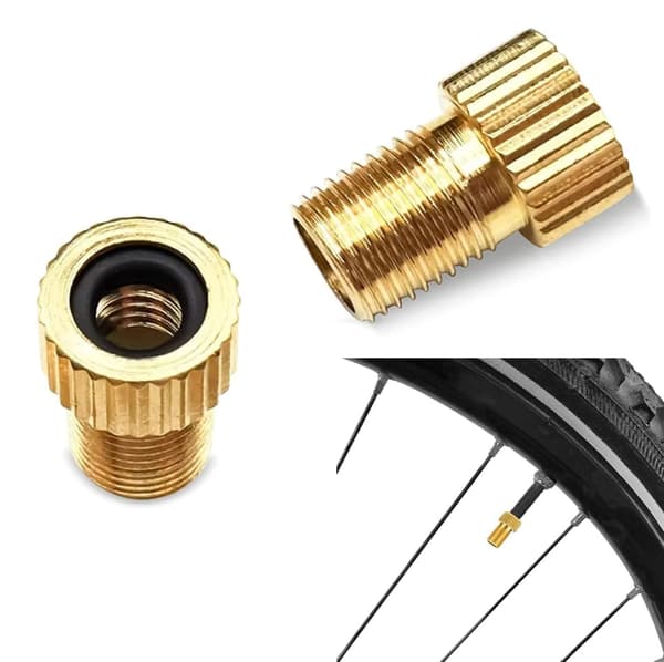 2-pack Presta ventil till Schrader adapter - Standard cykelpump eller luftkompressoradapter