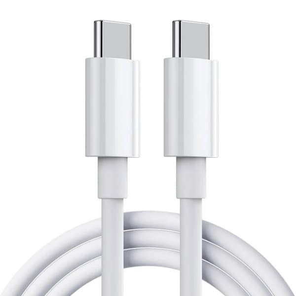 USB-C Hurtiglader 20W Adapter med 2m Kabel - Hurtigladende Veggadapter for iPhone, Hvit