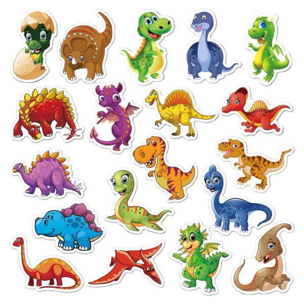 100 stk Dinosaur-klistremerker for barn, vinyldekaler