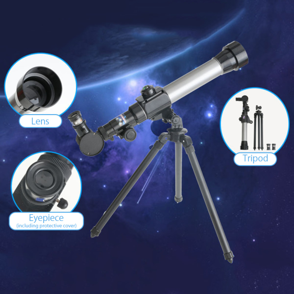 Teleskop för barn, nybörjare 60 mm HD Refractor Telescope for Astronomy Starterscope med stativ