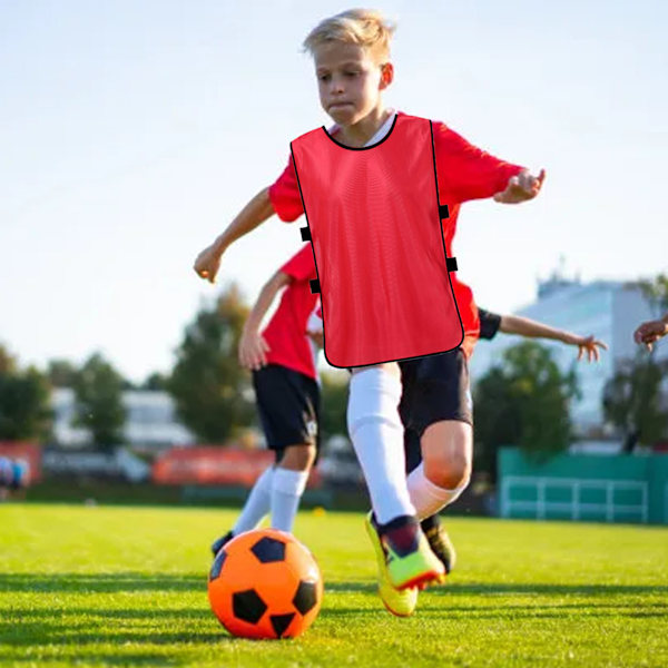 Scrimmage Treningsvest Mercerisert Bomull Lagtrening Praksisvest for Utendørs Sport Fotball Basket Volleyball Rød Voksen