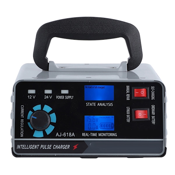 Automatisk bilbatteriladdare Smart Pulsreparation Laddning med LED-display 400W 12V/24V UK-kontakt