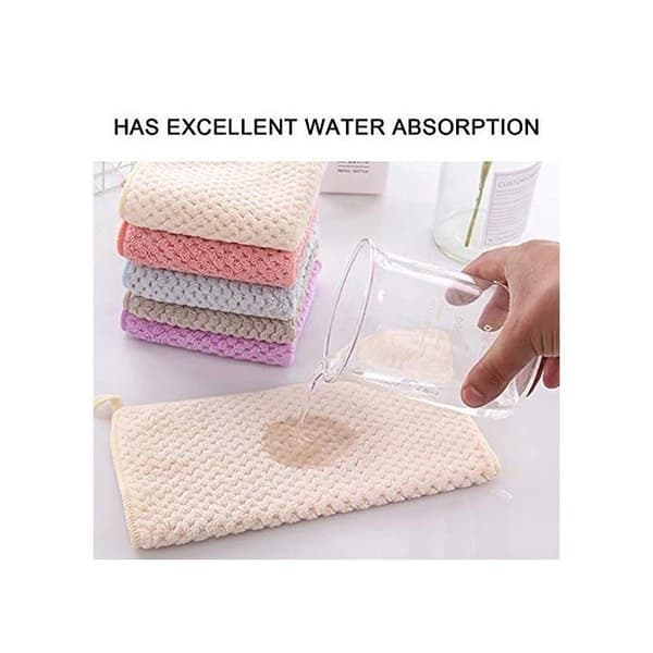 Pakke med 5 absorberende køkkenhåndklæder, 25x25 cm hurtigtørrende karklude