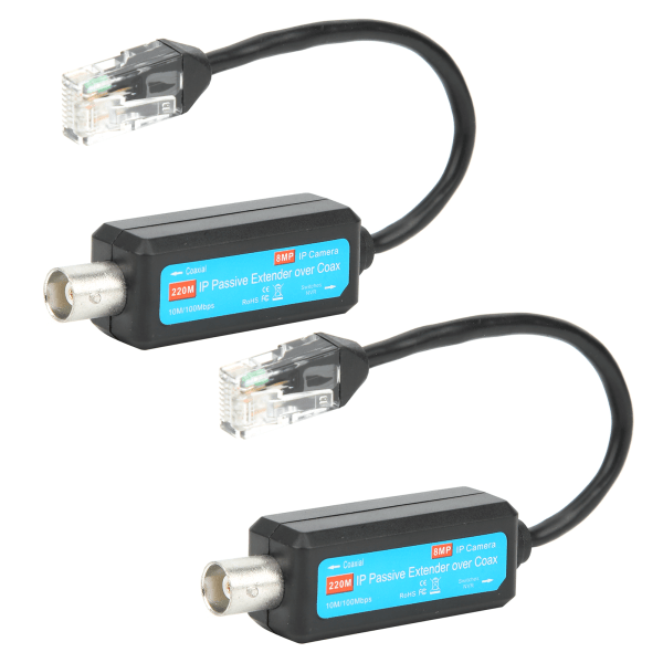 Par IP Passiv Extender Över Koax Koaxial Nätverkssändare 8MP HD för Webbkamera