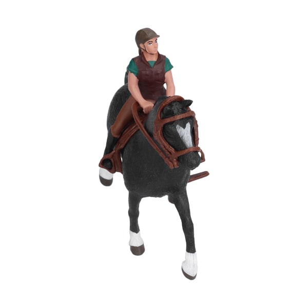 Heste Rodeo Figur Børn Børn Simuleret Gård Hest Rytter Model Legetøj Fødselsdagsgave Ornament Grøn Rytter