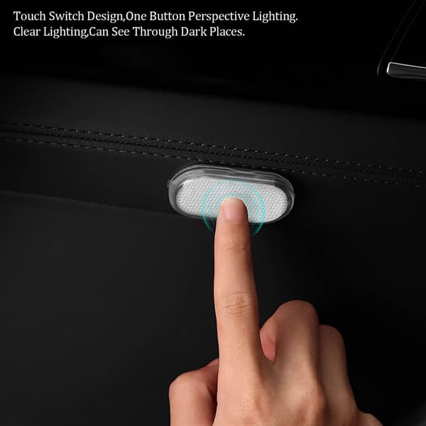2-pak Bil LED Interiørlys, Hvide Interiør Stemningslys, USB Genopladelige Bil Læselamper White 2pcs