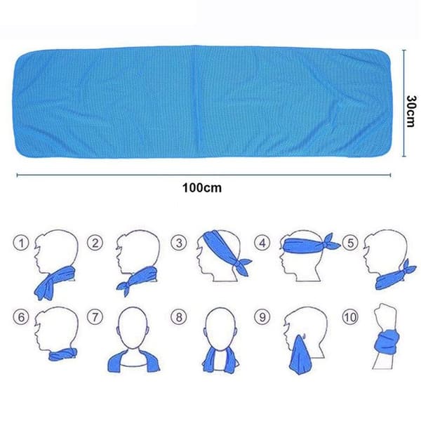 Kølehåndklæde, åndbart mesh-kølehåndklæde der absorberer sved, himmelblå 30*100 cm
