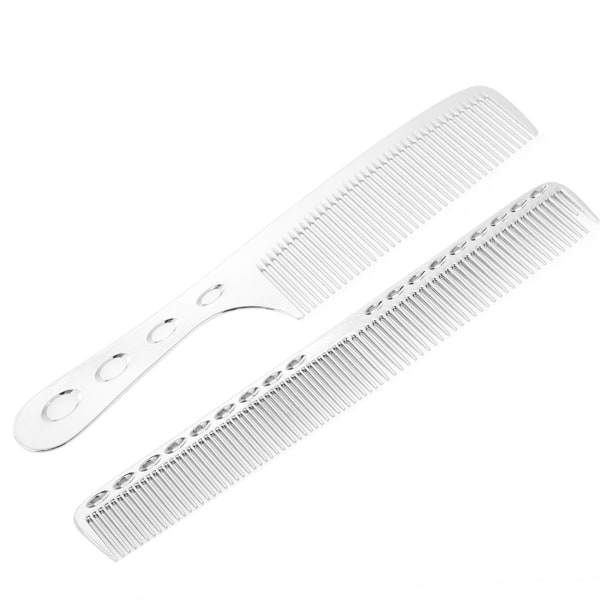 2 stk Sæt Hårkam Space Aluminium Rustfrit Stål Antistatisk Sparse Haircut Comb Skønhedsværktøj