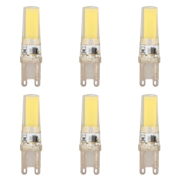 6 stk G9 LED pære COB Dæmpbar Professionel G9 LED pære erstatning til væglamper Bordlamper 220V hvidt lys