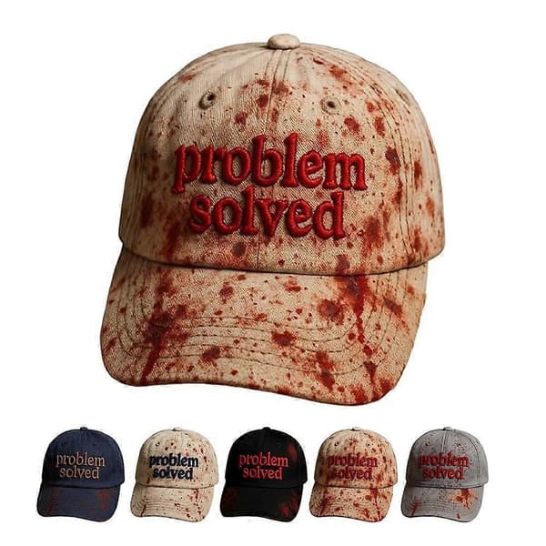 Unisex Casual Mörk Blodfläckshatt, Problemfri Blodig Keps för Halloweenkostym Beige