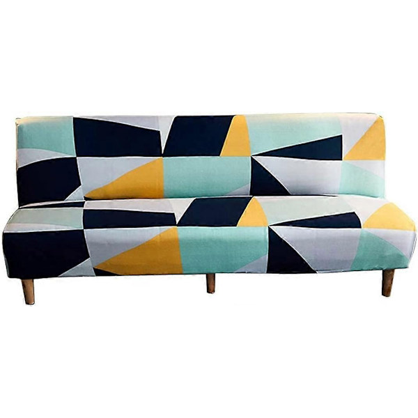 Armless Sofa Cover Stretch 2-Seater Sofa Bed Cover Foldable