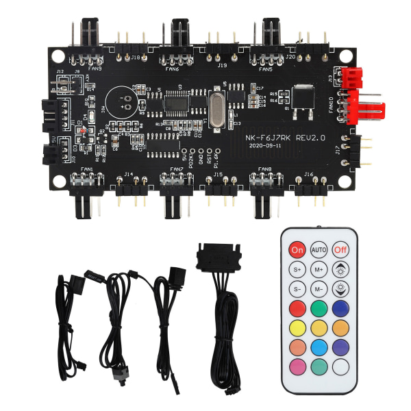 LED Light Controller PCB Strømforsyning Fan Hub 4/3 Pin ARGB Splitter Trådløs fjernbetjening