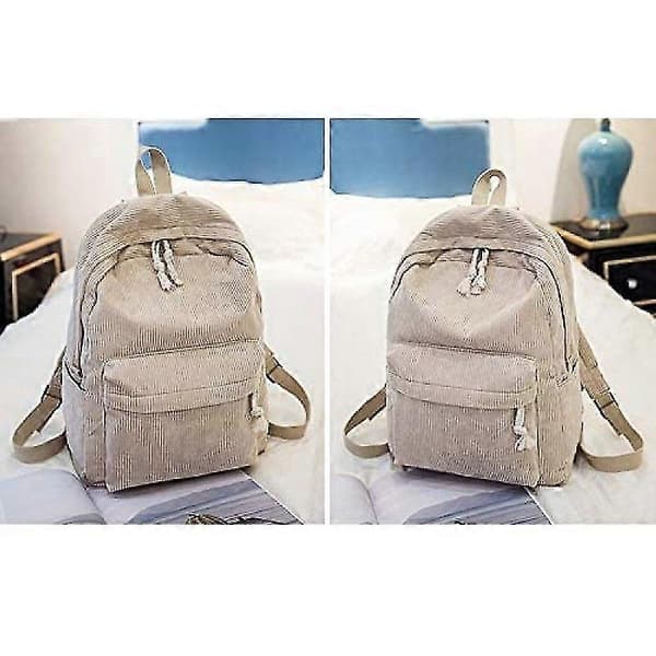 Soft Fabric Backpack for Women, Corduroy Design