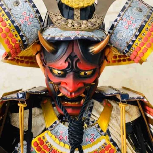 Halloween Japansk Cosplay Ansigtsdæksel Resin Horror Ansigtsdæksel Ghost Demon Ansigtsdæksel Stage Performance Rekvisitter Festindretning