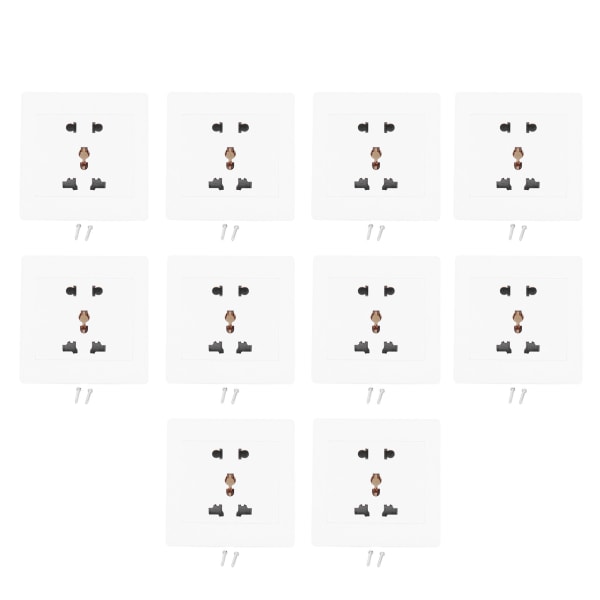 10 Set Infälld Installation Uttag Väggmonterat 5-Håls Uttag Hushålls Strömförsörjning