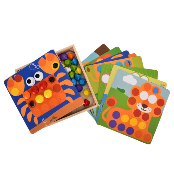 Matchende Mosaikk Pegboard Leker Mushroom Peg Button Art Toy Early Learning Leker for barn BarnDyr