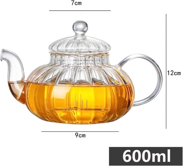 Glas tekande, tekande og tesæt stribet tekande græskarformet tekande, filtrerende tekande 800ml 800ml
