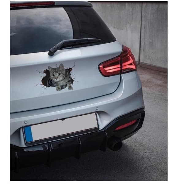 Autotarrat - 2 kpl - 3D - Söpö kissa - Vedenkestävä PVC