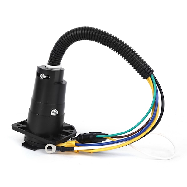 4-vägs Flat till 7-vägs Rund Koppling US Typ RV-Kablage Lastbil Trailer Plug Hitch med Fäste 6-24V