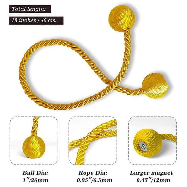 Magnetic Curtain Tiebacks Black 2 pcs Decorative Curtain Tiebacks