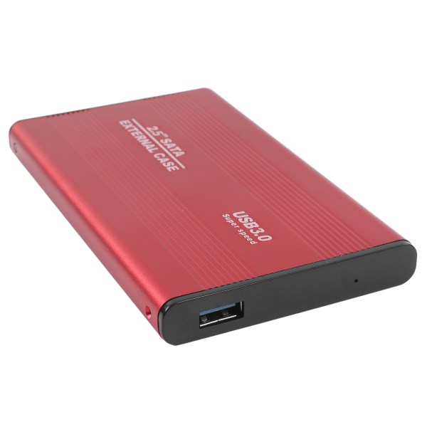 Harddisk kabinett 2,5 tommer 4 TB LED-indikasjon Aluminiumshus Hot-swapbar 5 Gbps USB 3.0-port eksternt HDD-deksel Rød