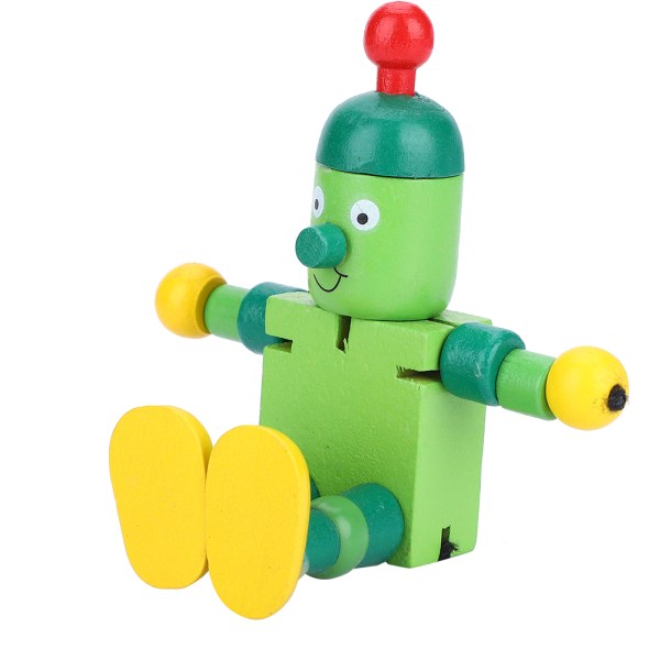 Personlighet Söta robotleksaker i trä Lärande och pedagogiska leksaker för barn Barn (grön)