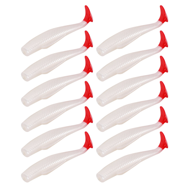 2-pack 6 st/pack Konstgjorda Simulerings Solf Silikon Fiskebete Mjukt Bete T-svans Tillbehör 2#