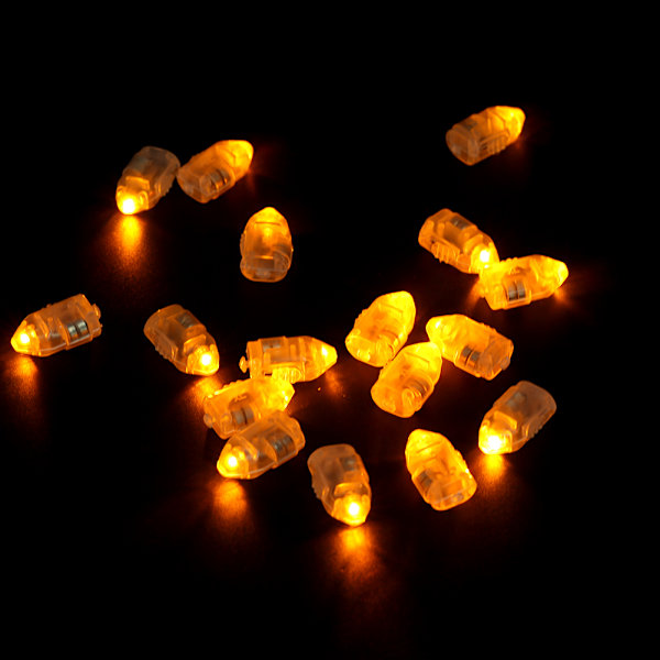 1 sett/50 stk vanntett LED-lys for papirlykt ballong bryllupsfestdekor gul