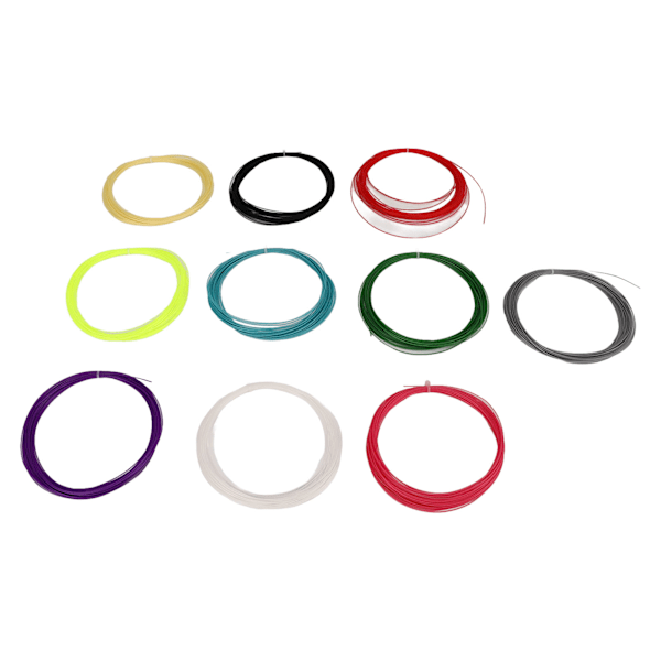 10 stk Farveblanding Badminton Ketsjerstreng Høj Elastisk Badminton Ketsjer Line Udskiftning Anden Generation 28lbs