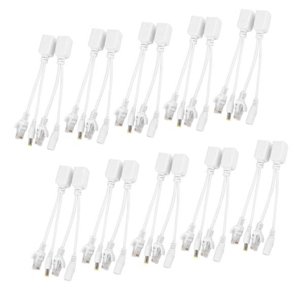 10 Par IP Kamera POE RJ45 Kabel Power Over Ethernet Adapter Injektor Splitter DC 12 V