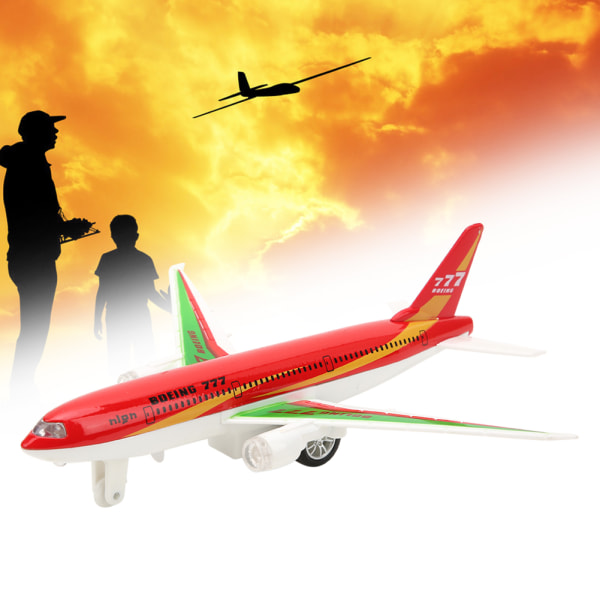 Legering elektronisk fly miniatyrmodell Trekk tilbake flyleker gave til barn (rød)
