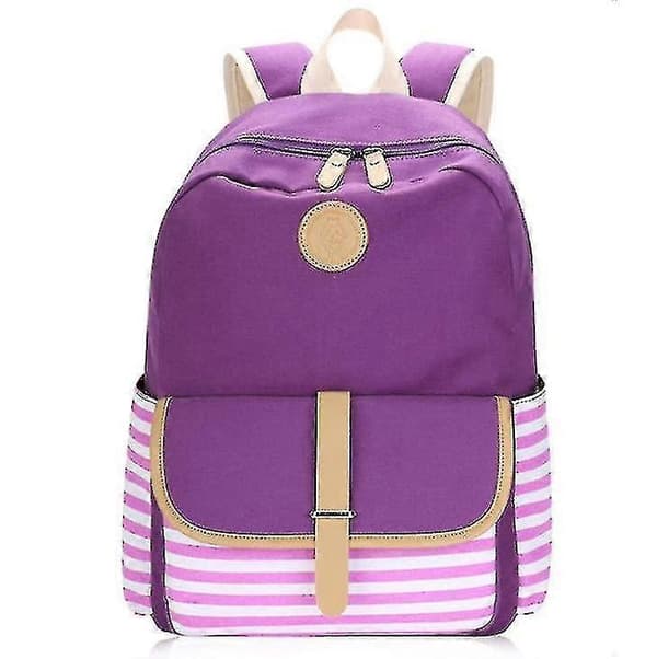 Korean Style Women's Backpack, Casual Canvas Student Bag, Black
