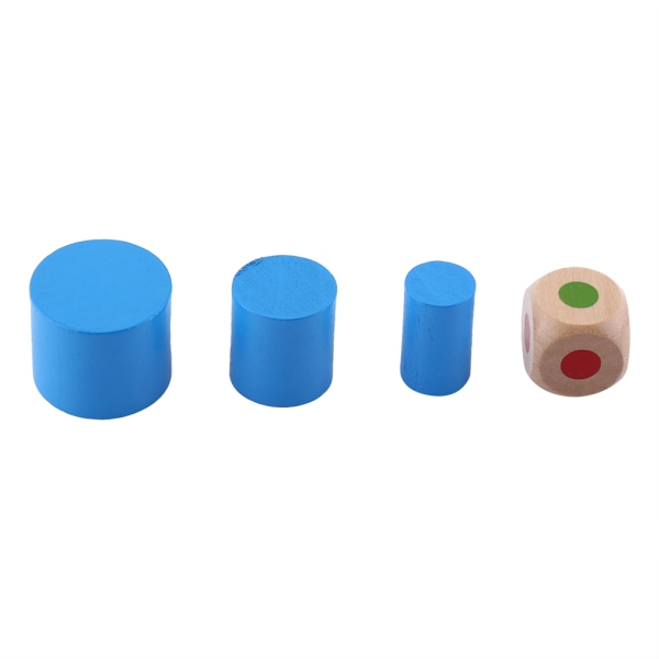 1sett Fasjonable tremåne- og sylinderformede balanseblokker Barn tidlig lærende leketøy Blå