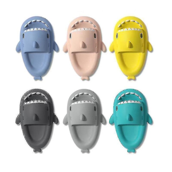 Cute Shark Slippers - Non-slip, Soft Summer Slide Sandals for Kids 32 33 grey