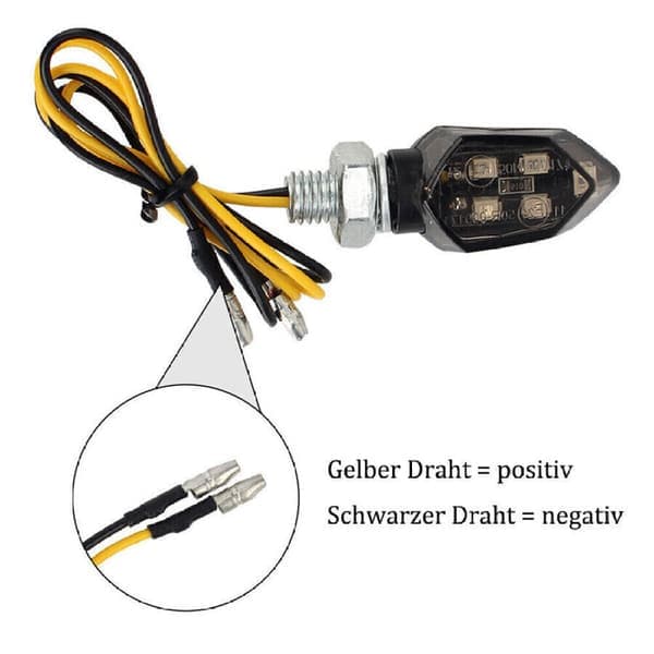 4x LED mini blinklys motorcykel blinklys universal blinklys scooter 12V 6W M8 DE